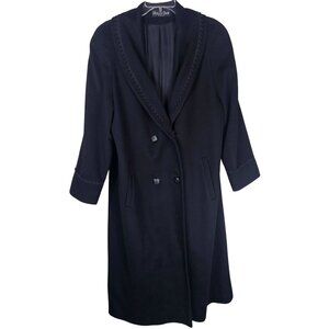 VTG 60s Holly Deb Double Breasted Embroidered Wool Coat XL Formal Quiet Luxury